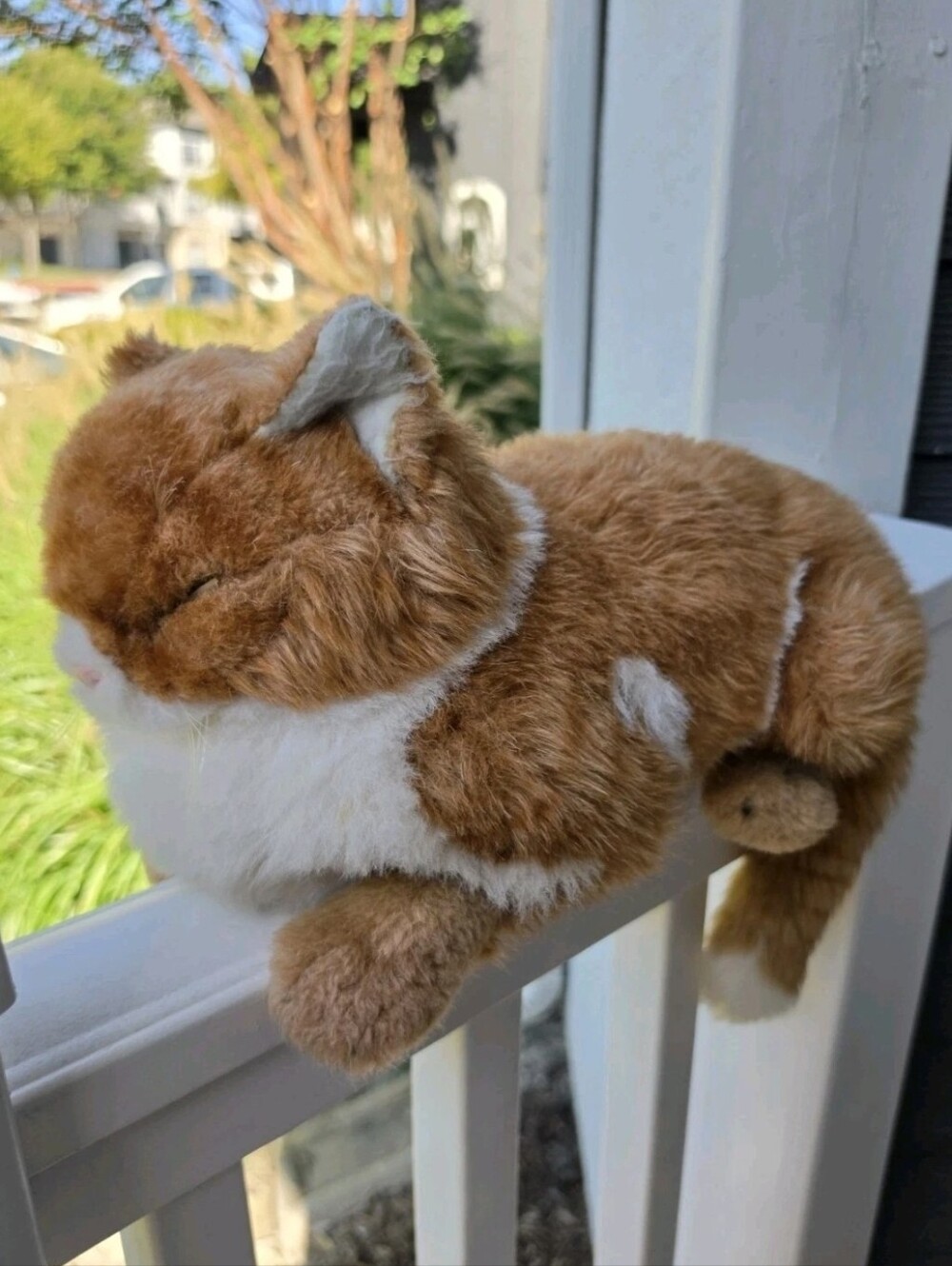 Vintage 1985 Applause Avanti Chubby Orange Tabby Sleeping Cat Plush Toy 23"
